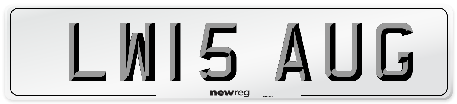 LW15 AUG Number Plate from New Reg
